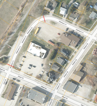 Map of lane closure area
